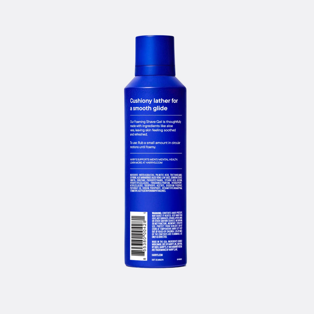 Blue bottle with label on a white background